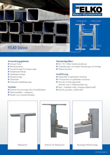 Traversen Stützen Sonderlösungen - FELKO Bau-Systeme GmbH