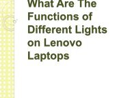 What Are The Functions of Different Lights on Lenovo Laptops