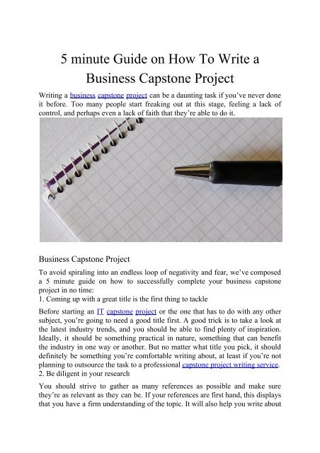 5 minute Guide on How yo Write a Business Capstone Project