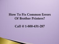 How To Fix Common Errors Of Brother Printers?