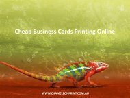 Cheap Business Cards Printing Online - Chameleon Print Group 