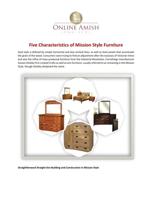 Five Characteristics of Mission Style Furniture