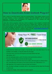 How to Deactivate Avast Outlook Plug-in? 