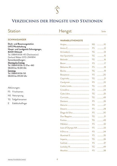 Hengste 2018 Haupt- und Landgestüt Schwaiganger