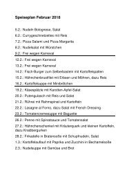 Speiseplan facebook februar 2018