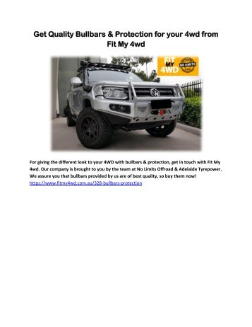 Get Quality Bullbars & Protection for your 4wd from Fit My 4wd