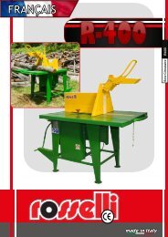 Banc de scie circulaire Ø 600 PTO - R-400 - Rosselli Snc