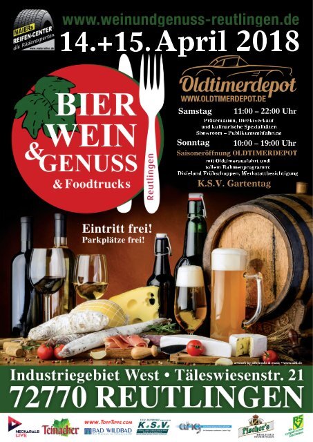 Bier, Wein und Genuß mit Foodtrucks Reutlingen 14. + 15.April 2018