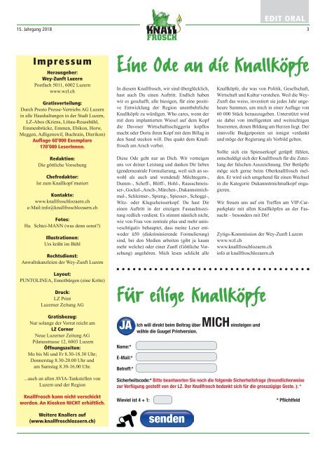 Knallfrosch 2018 - Kleider machen Koepfe