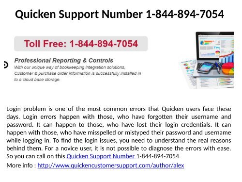 Quicken Software Issues  Number 1-844-894-7054