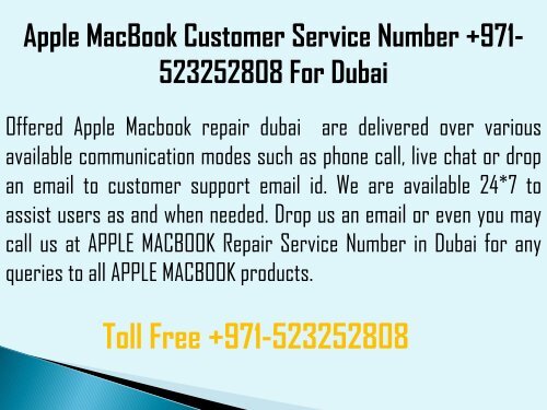 Dial +971-523252808 For Apple MackBook Repair Service in Dubai 