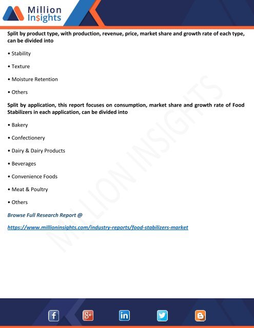 Food Stabilizer Market Share, Emerging Trends, Opportunistic Growth 2017 to 2022