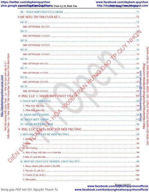 Fe Cr & HỢP CHẤT ( LÝ THUYẾT VÀ BÀI TẬP ) CĐ LTĐH - TT HOA TRÍ (2018)