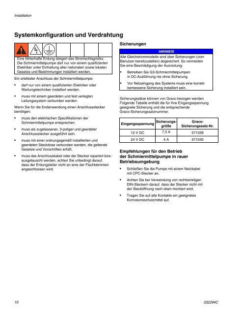 Graco G3 Standard - Anleitung