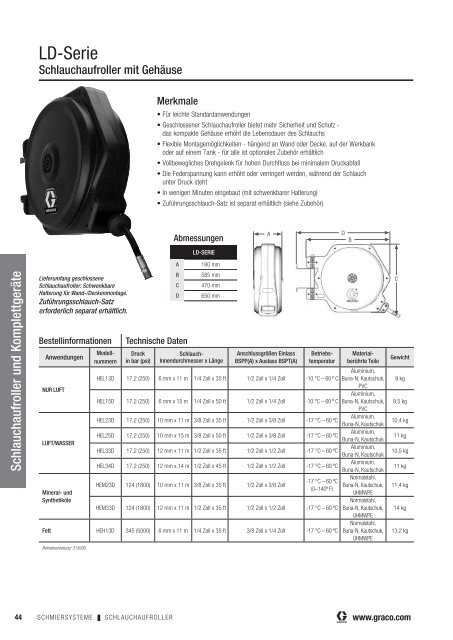 Graco Katalog für Schmiersysteme