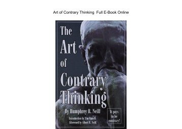 Art of Contrary Thinking  