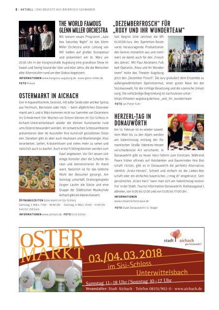 SchlossMagazin Bayerisch-Schwaben Februar 2018