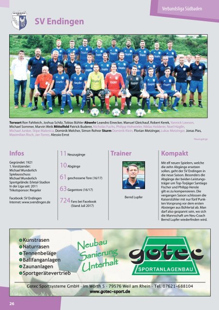 Kicker der Ortenau Sommer 2017/2018