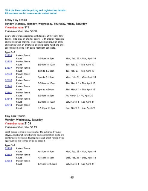 2018 UMLY Early Spring Program Guide