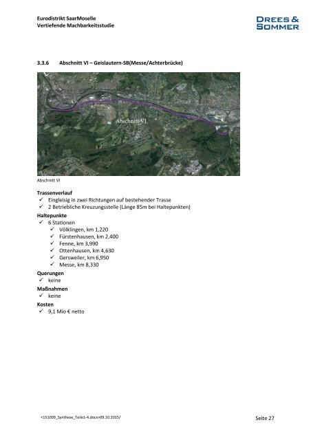 Gutachten Eurodistrikt Grenzü. Stadtbahnerweiterung d Synthese de  l&#039;étude Teile1-4