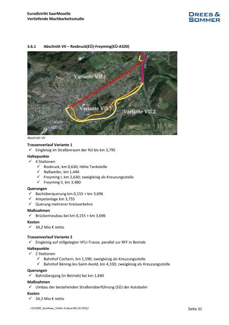 Gutachten Eurodistrikt Grenzü. Stadtbahnerweiterung d Synthese de  l&#039;étude Teile1-4