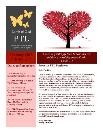 PTL Newsletter Issue 37 - February 2018