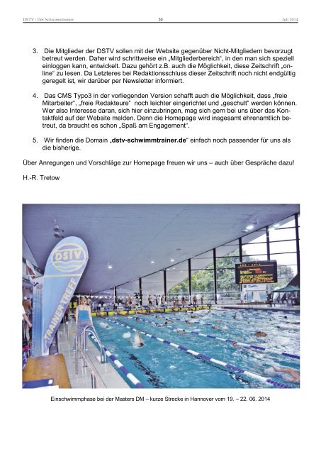 Der Schwimmtrainer Nr. 105