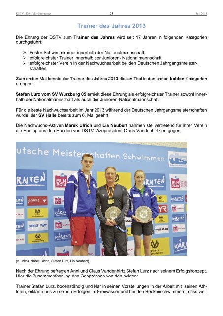 Der Schwimmtrainer Nr. 105