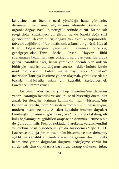 D. H. Lawrence - İnsanlar ve Öteki Yaratıklar