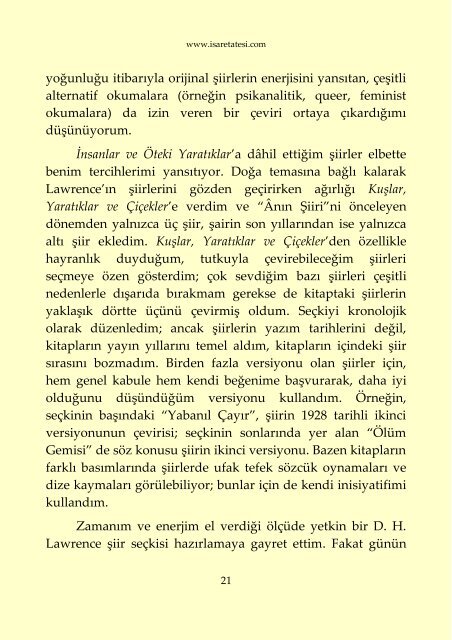 D. H. Lawrence - İnsanlar ve Öteki Yaratıklar