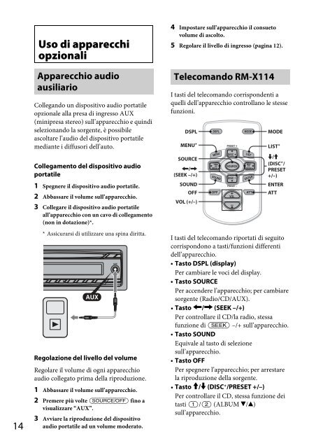 Sony CDX-GT264MP - CDX-GT264MP Consignes d&rsquo;utilisation Italien