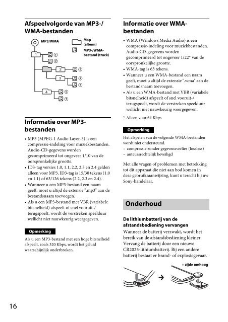 Sony CDX-GT264MP - CDX-GT264MP Consignes d&rsquo;utilisation Italien