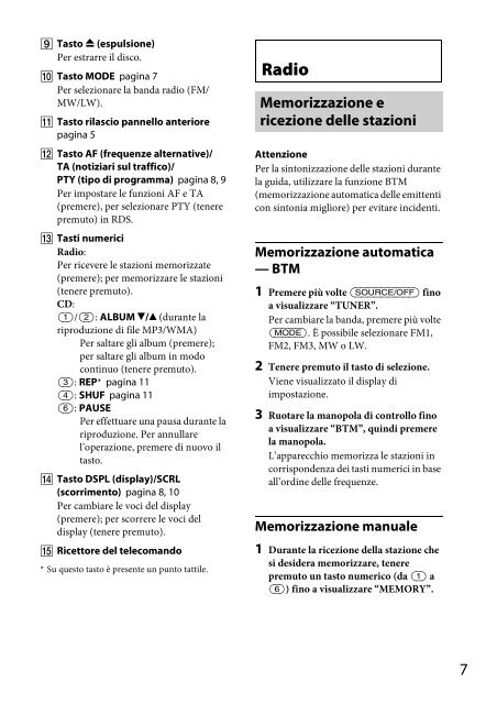 Sony CDX-GT264MP - CDX-GT264MP Consignes d&rsquo;utilisation Anglais