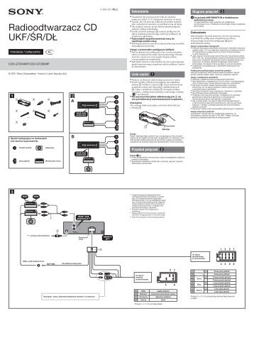 Sony CDX-GT264MP - CDX-GT264MP Guide d'installation Polonais
