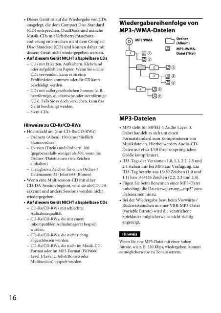 Sony CDX-GT264MP - CDX-GT264MP Consignes d&rsquo;utilisation Fran&ccedil;ais