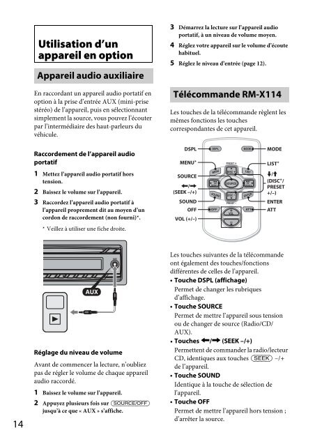 Sony CDX-GT264MP - CDX-GT264MP Consignes d&rsquo;utilisation