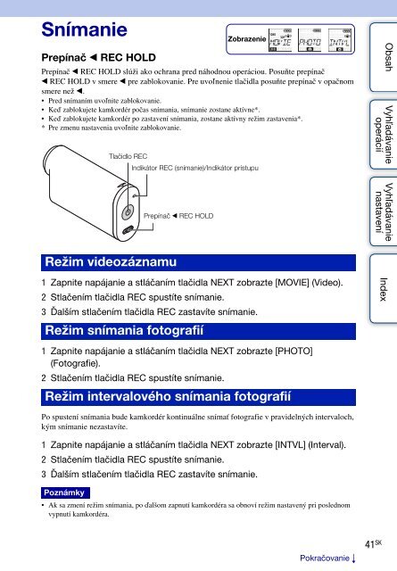 Sony HDR-AS30VD - HDR-AS30VD Guide pratique Slovaque