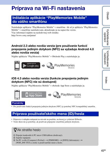 Sony HDR-AS30VD - HDR-AS30VD Guide pratique Slovaque