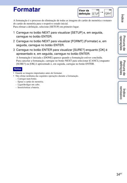 Sony HDR-AS30VD - HDR-AS30VD Guide pratique Portugais