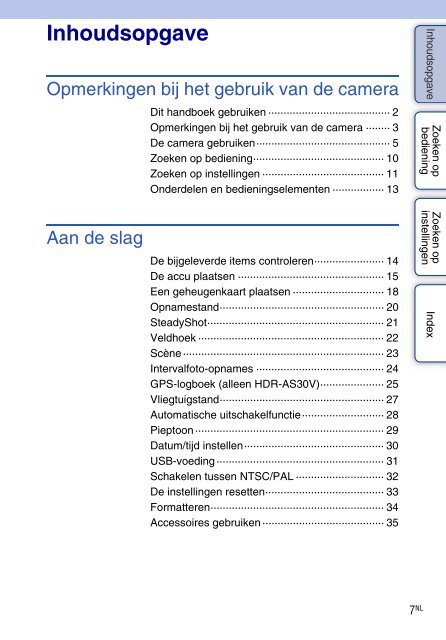 Sony HDR-AS30VD - HDR-AS30VD Guide pratique N&eacute;erlandais