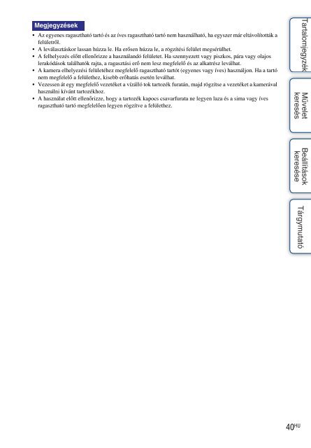 Sony HDR-AS30VD - HDR-AS30VD Guide pratique Hongrois