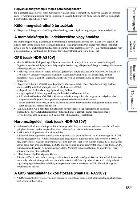 Sony HDR-AS30VD - HDR-AS30VD Guide pratique Hongrois