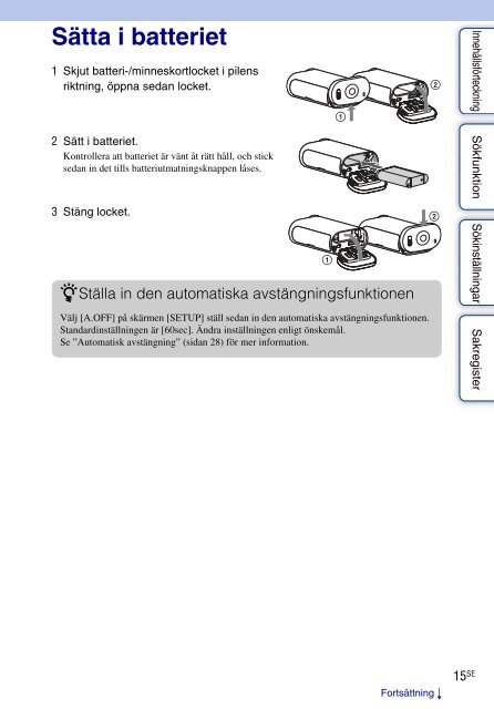 Sony HDR-AS30VD - HDR-AS30VD Guide pratique Su&eacute;dois