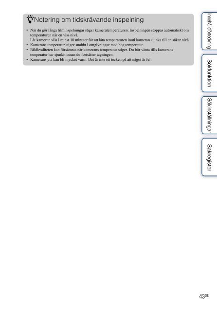 Sony HDR-AS30VD - HDR-AS30VD Guide pratique Su&eacute;dois