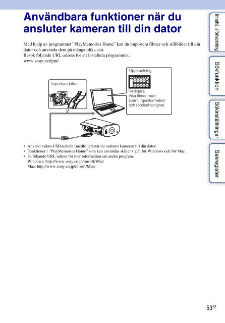 Sony HDR-AS30VD - HDR-AS30VD Guide pratique Su&eacute;dois