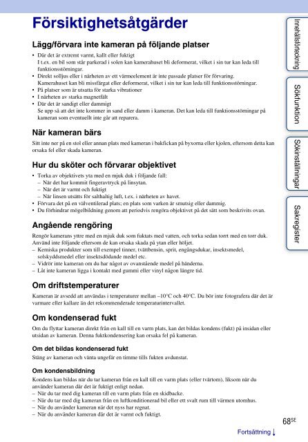 Sony HDR-AS30VD - HDR-AS30VD Guide pratique Su&eacute;dois