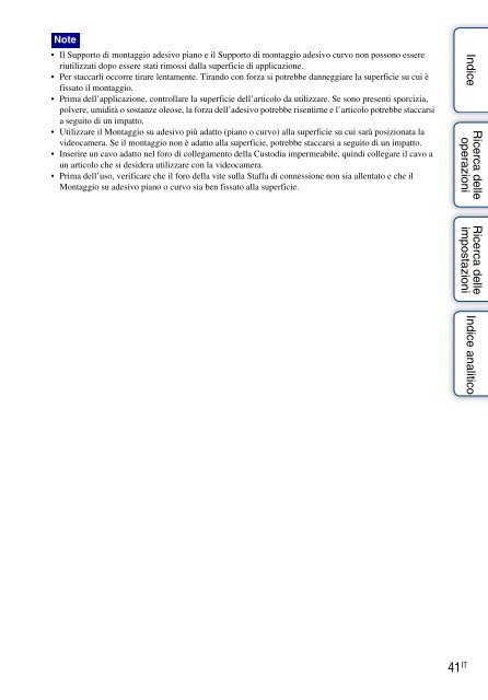 Sony HDR-AS30VD - HDR-AS30VD Guide pratique Italien