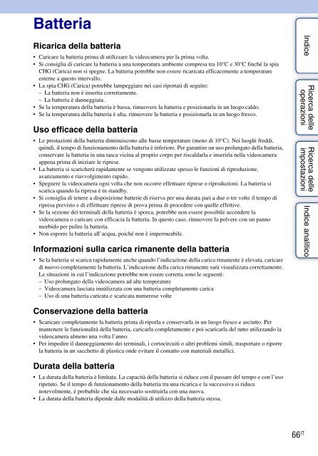 Sony HDR-AS30VD - HDR-AS30VD Guide pratique Italien