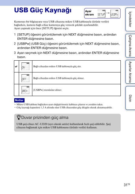 Sony HDR-AS30VD - HDR-AS30VD Guide pratique Turc