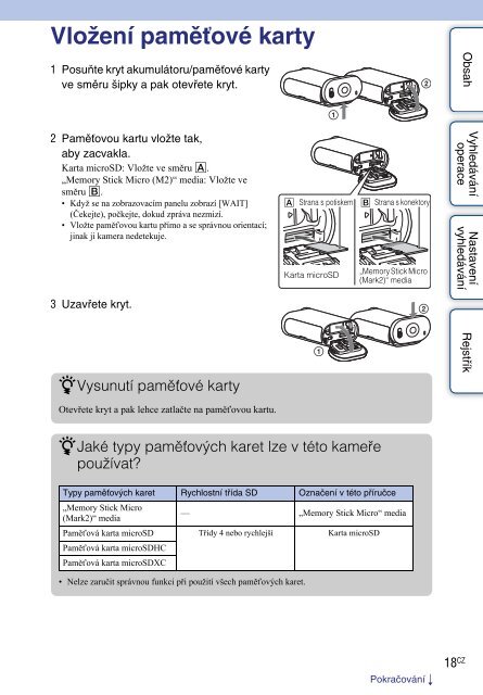 Sony HDR-AS30VD - HDR-AS30VD Guide pratique Tch&egrave;que